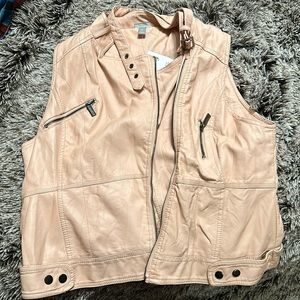 New Super Cute Pinkish Pleather Vest